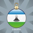 lesotho flag in christmas bulb shape