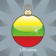 lithuania flag in christmas bulb shape