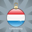 luxembourg flag in christmas bulb shape