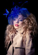 Beautiful fashion model, classic retro style look