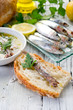 slice bread with anchovy-pane e acciuga slice bread with anchovy-pane e acciuga