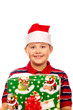Christmas boy and present