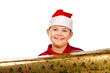 Christmas boy and present