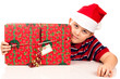 Christmas boy and present