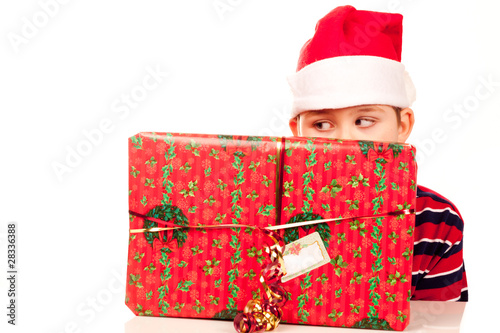 Foto: Christmas boy and present Christmas boy and present