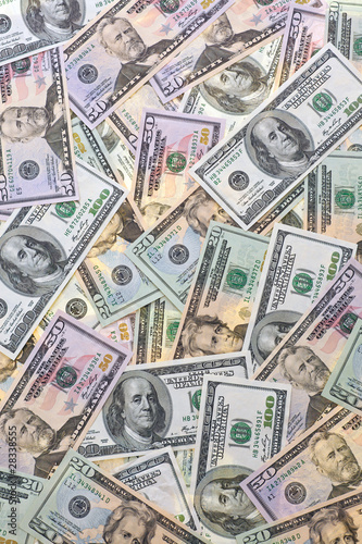 Photo: Dollar Geldscheine als Hintergrund Dollar Geldscheine als Hintergrund