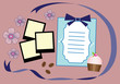 cute vintage objects. vector illustration