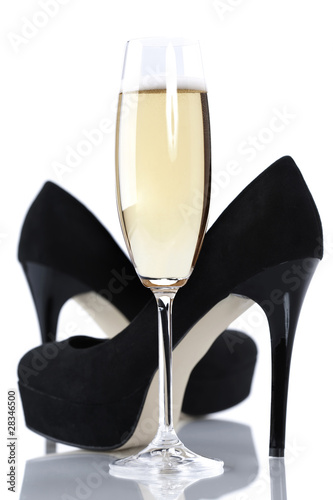 Photo: sexy high heels and champange sexy high heels and champange