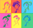 fashion woman pop art colorful decorative pattern