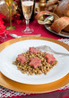Cenone: Cotechino a forma di stella con lenticchie