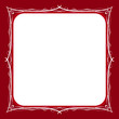 Christmas white swirls red square frame