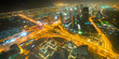 Panorama of down town Dubai city - UAE