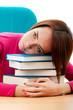 ����: Young female student with many study books � Elnur #28368594