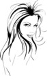 Hand-drawn fashion model. Vector illustration. Woman's face