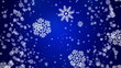 Christmas snowflakes on blue