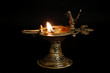 A solitary old oil lamp