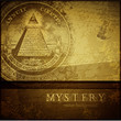 mystery background with all-seeing eye and old handwriting