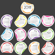 2011 Calendar with colored stickers on grey background