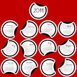 2011 Calendar with stickers with black borders on red background