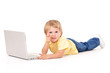 Clever little boy with computer