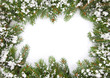 Christmas framework with snow isolated on white background Christmas framework with snow isolated on white background