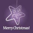 White christmas star on purple background White christmas star on purple background