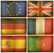 Vintage flags set - Europe