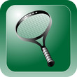 tennis rackets shiny green icon button