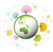 Ecology green planet vector concept background