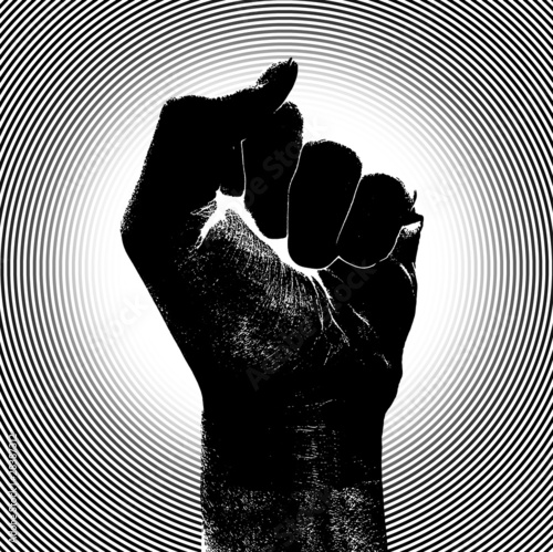 Illustration: Raising Fist with Barcode Raising Fist with Barcode