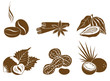 Set of vector icons dessert ingredients