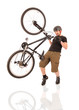 bicyclist on white.