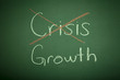 Foto: Crisis & growth hand write on chalk board Crisis & growth hand write on chalk board