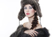 Beautiful woman in a fur coat