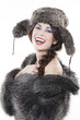 Beautiful woman in a fur coat