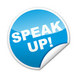 Pegatina SPEAK UP! con reborde