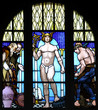 Jugendstil Glasfenster Götterbote Hermes