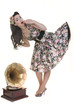 pretty girl listening music on old gramophone pretty girl listening music on old gramophone