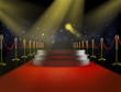 Red carpet at night.