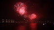 Spectacular festival fireworks Display by the riverside
