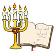 Golden Menorah And Book