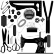 Sewing Tailor Retro Black Sewing Tailor Retro Black