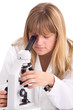 Woman in a laboratory with microscope