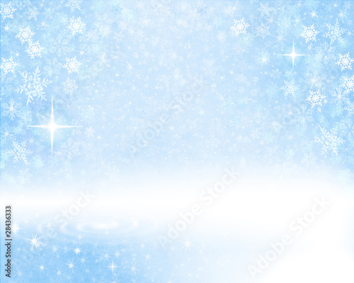 Photo: Snowy Blue Background Snowy Blue Background