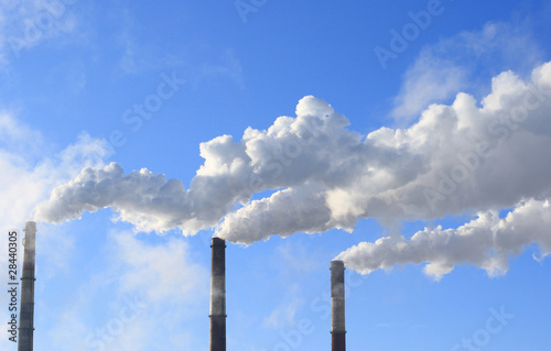 Photo: The smoke from the chimney against the sky The smoke from the chimney against the sky