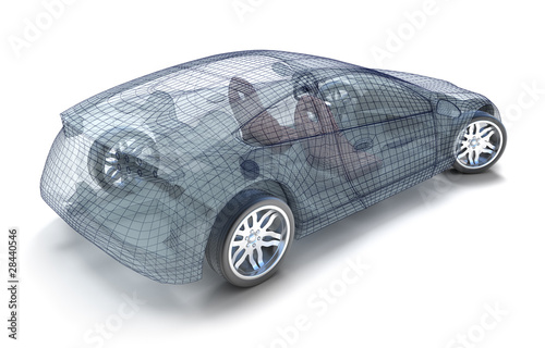 Illustration: Car design, wireframe model. My own design. Car design, wireframe model. My own design.