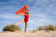 Beautiful young female exercising