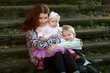 Family on summer walk