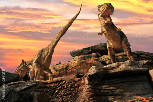 Photo: Statue model dinosaur in zoo. thailand Statue model dinosaur in zoo. thailand