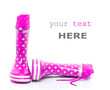 Pink rubber boots